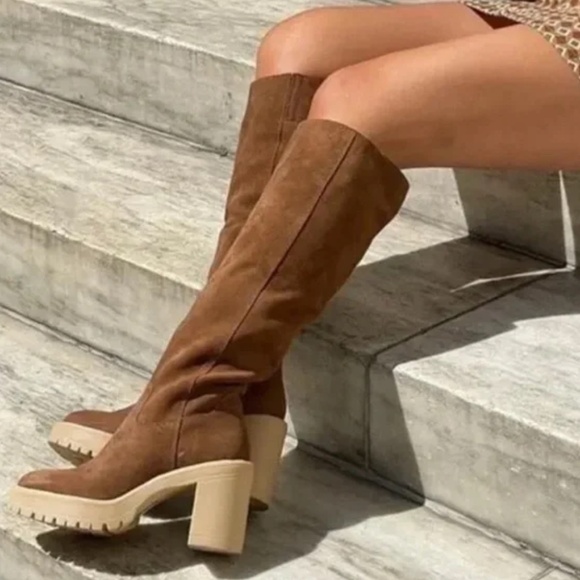 Dolce Vita Corry Brown Suede Knee High Boots - Picture 1 of 4
